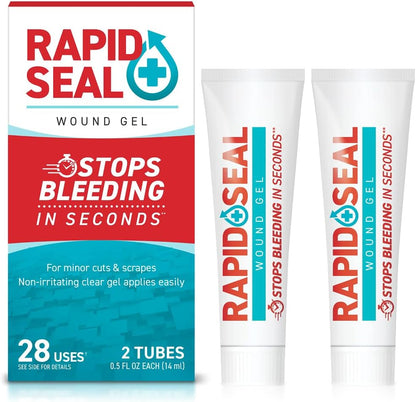 Rapid-Seal Hemostatic Wound Gel, 2 Tube, Stops Bleeding in Seconds