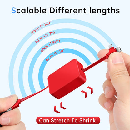 Gartmost 4 Pcs 3 in 1 Retractable Multi Fast Chargers Cable Bulk (3.28FT) with USB C/Micro USB/L and Phone Stand, Compatible with iPhone 17/16/15/14/13/12/11/10/9/8/Android/Tablet