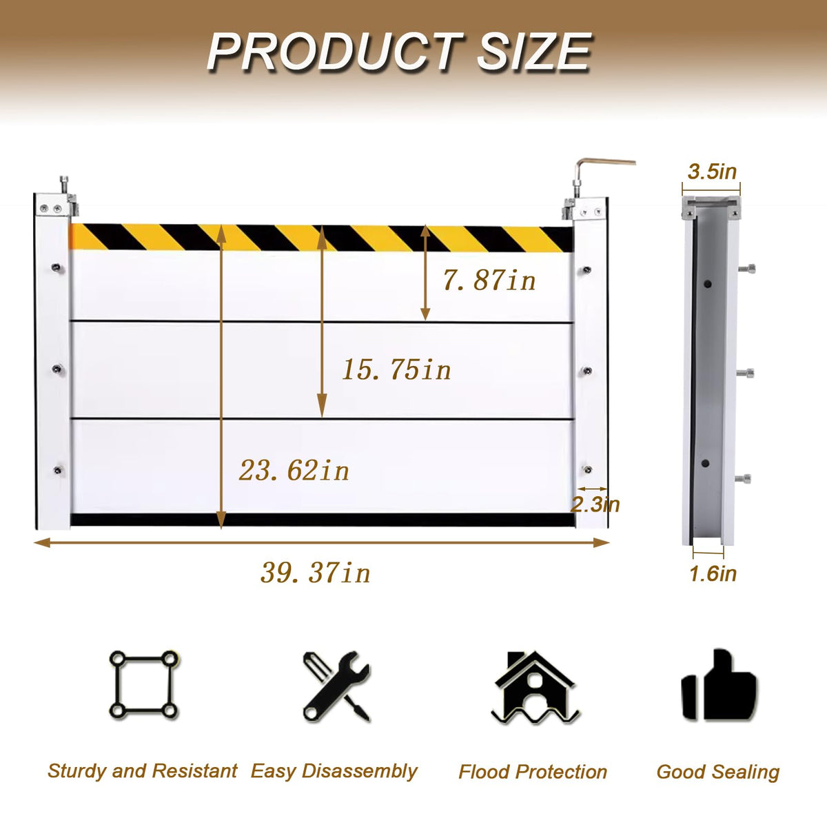 Aluminum Flood Barrier, Flood Protection Barrier(39.37x15.75in)