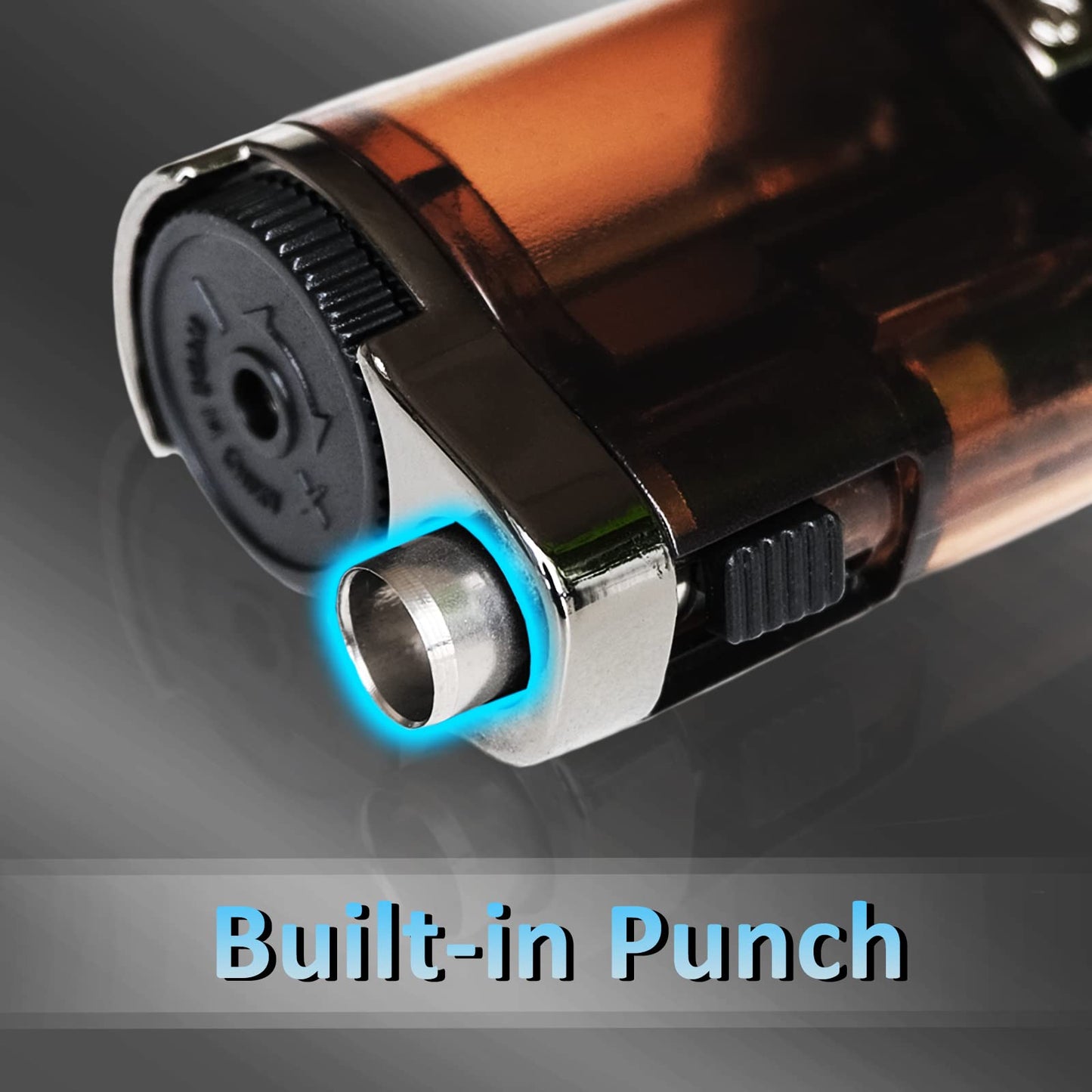 Zoocura Torch Lighter 2 Pack Triple Jet Flame Butane Torch Lighters Refillable Butane Gas Lighters Windproof Adjustable 3 Flame Lighter for Christmas (Without Gas)