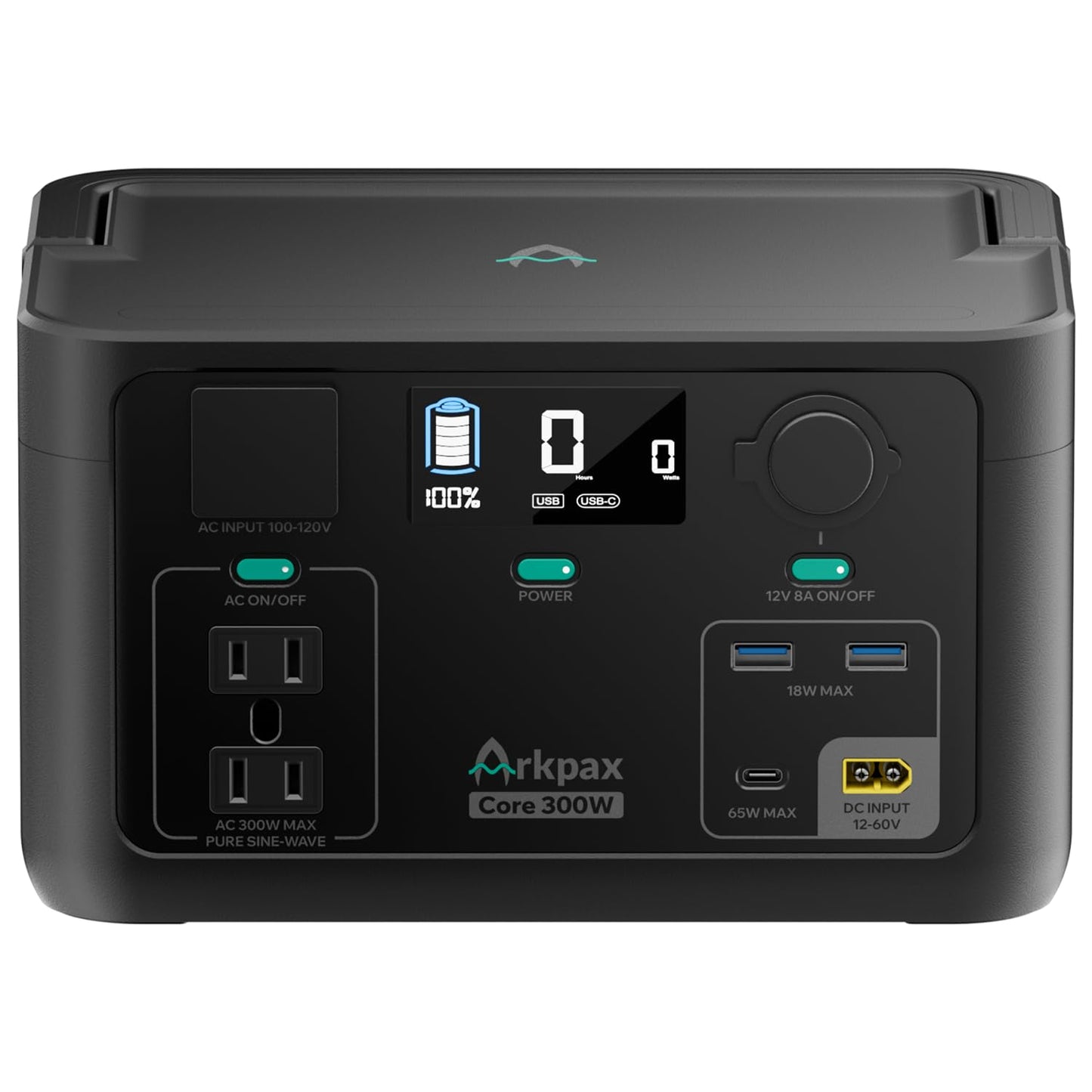 Portable Power Station 300W, 600W Peak Backup LiFePO4 Battery 192Wh Solar Generator with 120V Pure Sine Wave AC Outlet for Camping Emergency Travel Outdoor Home Blackout
