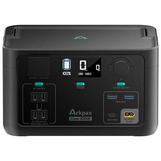 Portable Power Station 300W, 600W Peak Backup LiFePO4 Battery 192Wh Solar Generator with 120V Pure Sine Wave AC Outlet for Camping Emergency Travel Outdoor Home Blackout