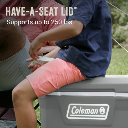 Coleman Classic Series Insulated Portable Rolling Cooler with Wheels, Leak-Resistant Outdoor Hard Cooler Keeps Ice up to 5 Days, 100-Quart
