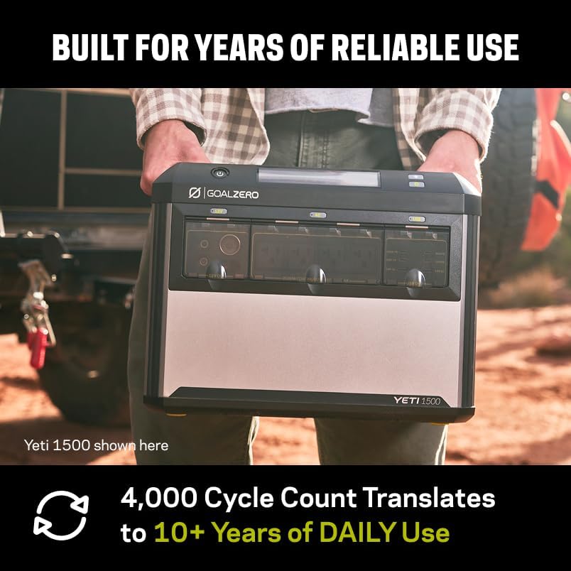 Goal Zero Yeti 1500 Portable Power Station, 1505Wh LiFePO4