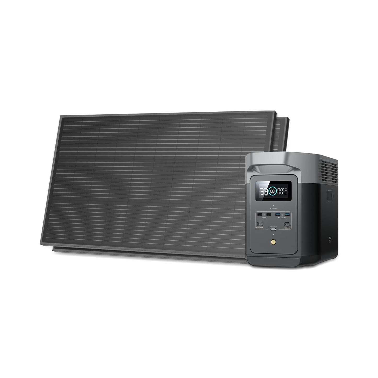 EF ECOFLOW Solar Generator Delta 2 with 220W Solar Panel, 1024Wh LFP(LiFePO4) Battery, 1800W AC/100W USB-C Output, Fast Charging Portable Power Station for Home Backup Power, Camping & RVs