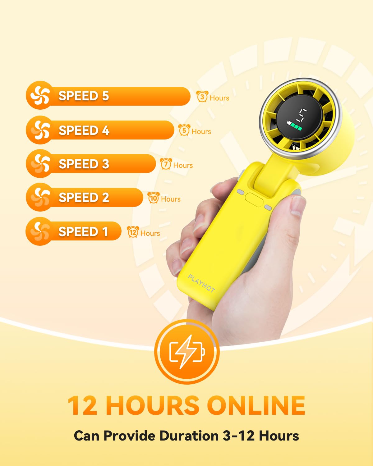 PlayHot Portable Handheld Turbo Fan, Travel Essentials, Gifts for Women/Men