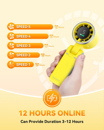 PlayHot Portable Handheld Turbo Fan, Travel Essentials, Gifts for Women/Men