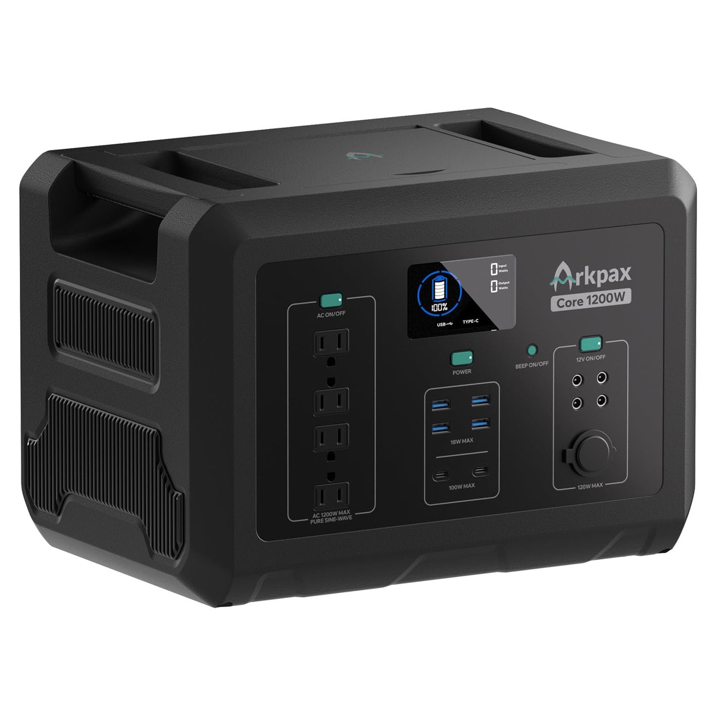 Portable Power Station 300W, 600W Peak Backup LiFePO4 Battery 192Wh Solar Generator with 120V Pure Sine Wave AC Outlet for Camping Emergency Travel Outdoor Home Blackout
