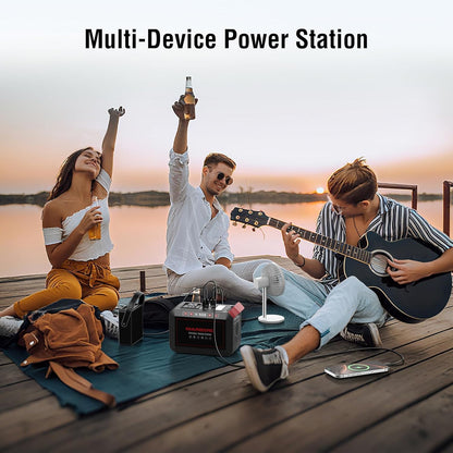 MARBERO Portable Power Station 88Wh Camping Lithium Battery Solar Generator Fast Charging with AC Outlet 120W Peak Power Bank(Solar Panel Optional) for Home Backup Outdoor Emergency RV Van Hunting