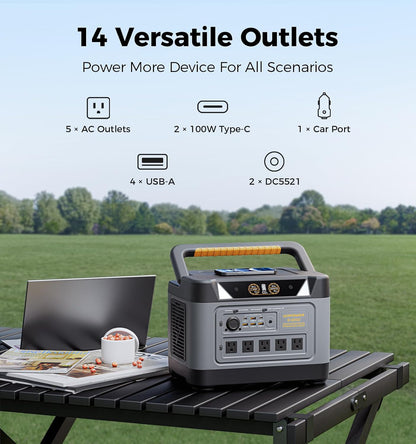 UDPOWER S1200 Solar Generator Kit, 1190Wh, 1200W, with 120W Panel