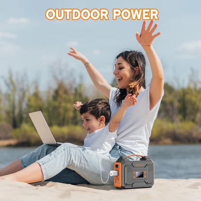 Portable Power Station 300W with Solar Panel 60W Foldable, 110V AC Outlet Camping Solar Power Bank Generator with Panels, 100W USB C Power Bank Fast Charging for Laptop Smart Devices RV Van Outdoor