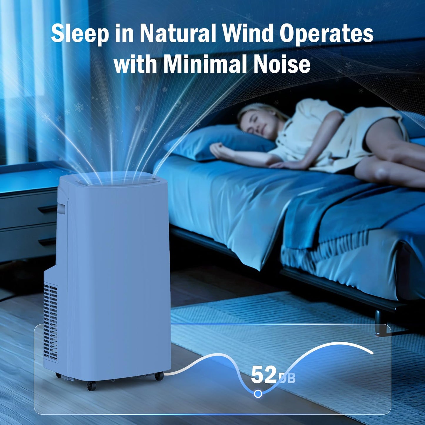 Portable Air Conditioner, 3-in-1 8500 BTU AC Unit with Fan & Dehumidifier – Quiet Cooling for Bedroom, Home Office up to 450 sq.ft, Includes Complete Window Mount Kit