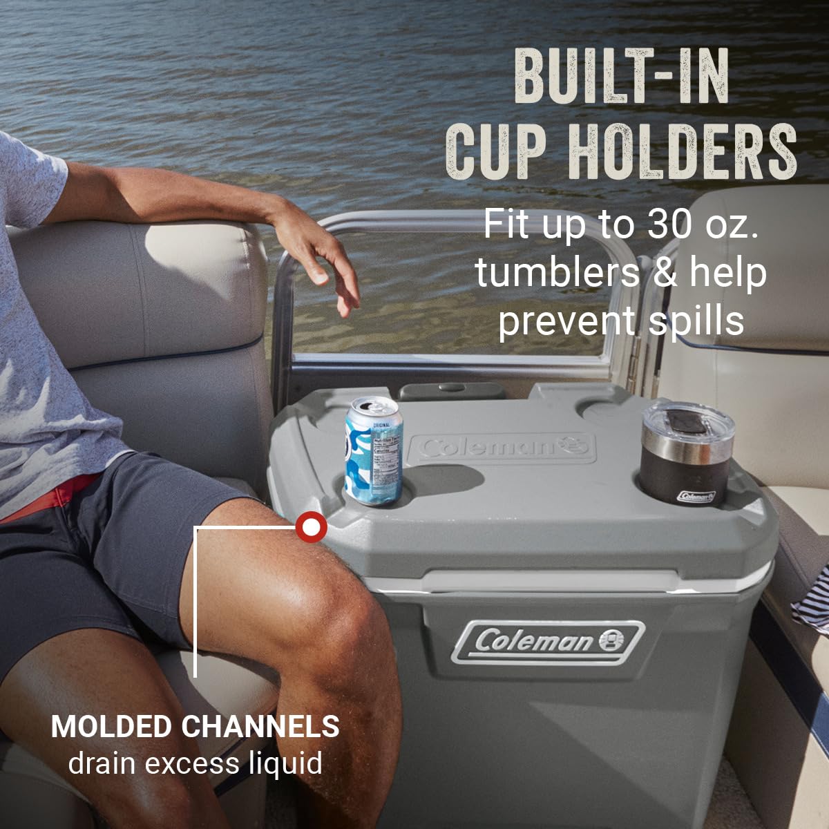 Coleman Classic Series Insulated Portable Rolling Cooler with Wheels, Leak-Resistant Outdoor Hard Cooler Keeps Ice up to 5 Days, 100-Quart