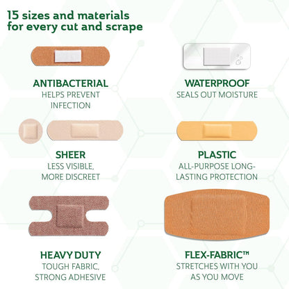 CURAD Assorted Adhesive Bandages, 300 Count, 6 Styles
