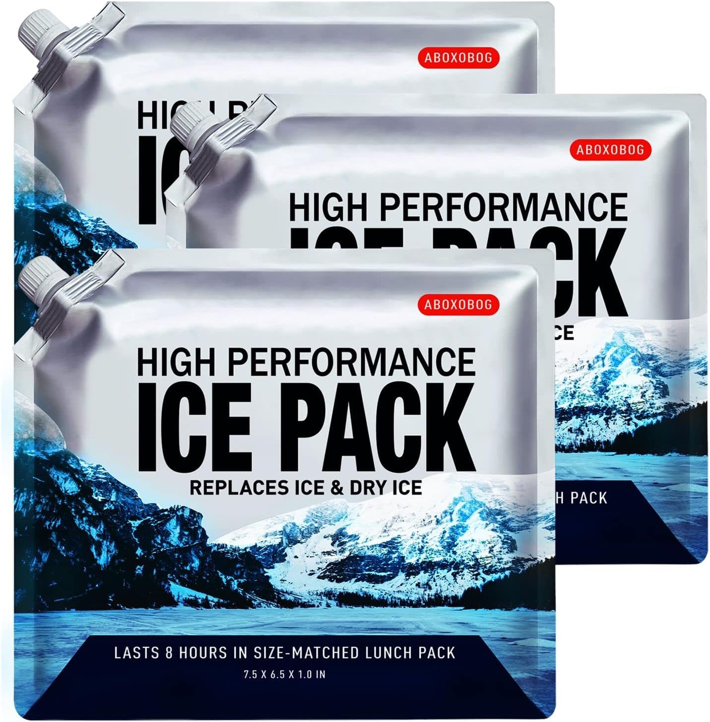 Reusable Ice Packs for Coolers Long Lasting Gel Freezer Packs for Lunch Bags Cooler Backpack Lunch Box for Camping & Picnics (9.8"x9.8"x4P)