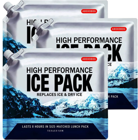 Reusable Ice Packs for Coolers Long Lasting Gel Freezer Packs for Lunch Bags Cooler Backpack Lunch Box for Camping & Picnics (9.8"x9.8"x4P)