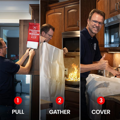 Prepared Hero Emergency Fire Blanket, Kitchen & Home, 39 x 39 in, 2 Pack