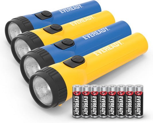 Eveready LED Flashlight, 8-Pack, Bright Handheld Lights for Camping, Cars & Emergencies