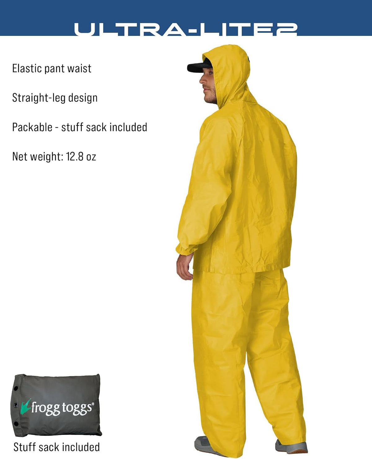 FROGG TOGGS Men’s Ultra-Lite2 Rain Suit, Waterproof Raincoat and Pant Set