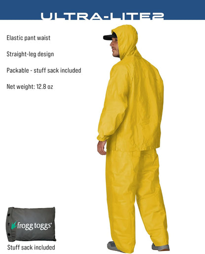 FROGG TOGGS Men’s Ultra-Lite2 Rain Suit, Waterproof Raincoat and Pant Set