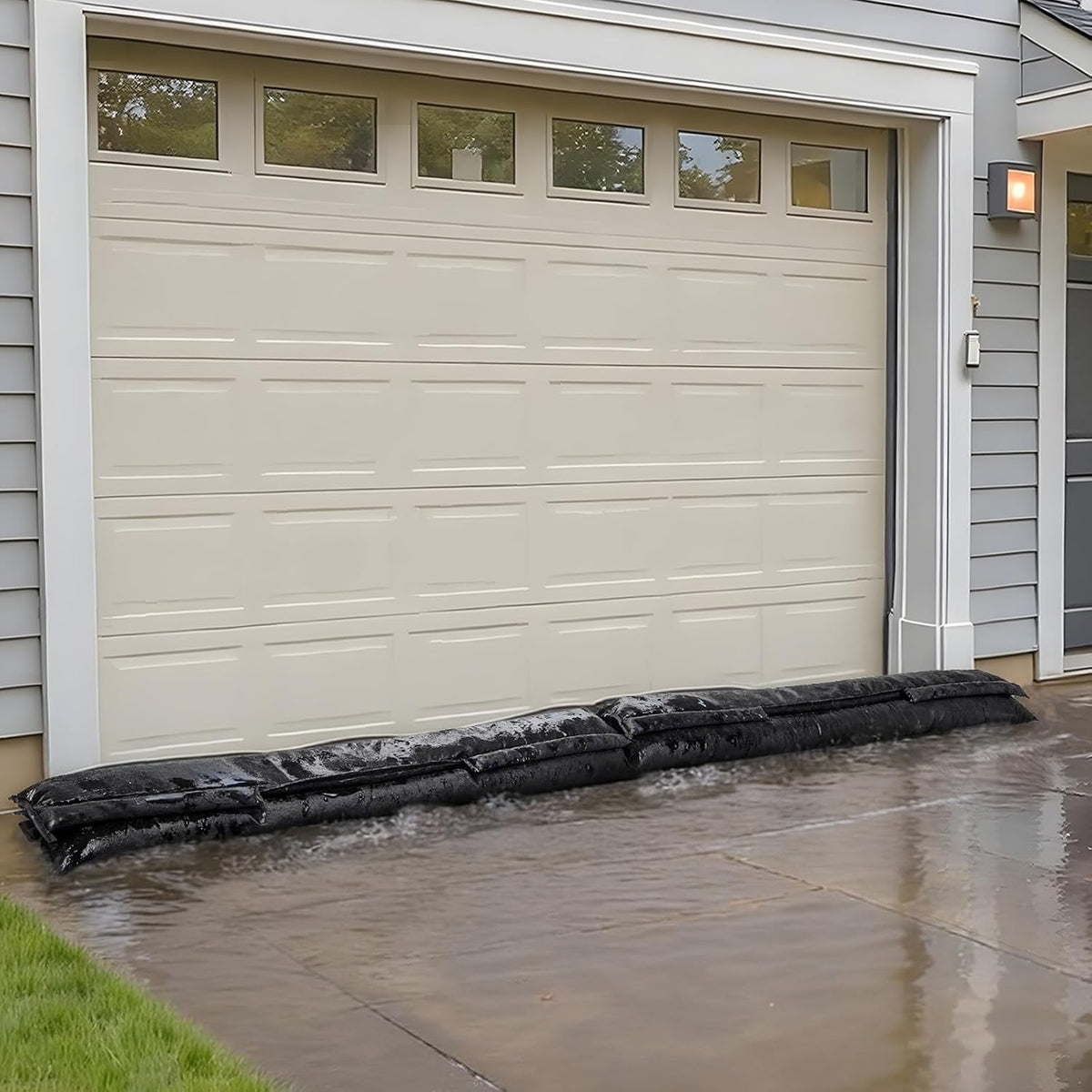 VEVOR Flood Barrier, 10-Pack, 5 × 0.7 ft Water-Activated Sandless Bags with Bucket