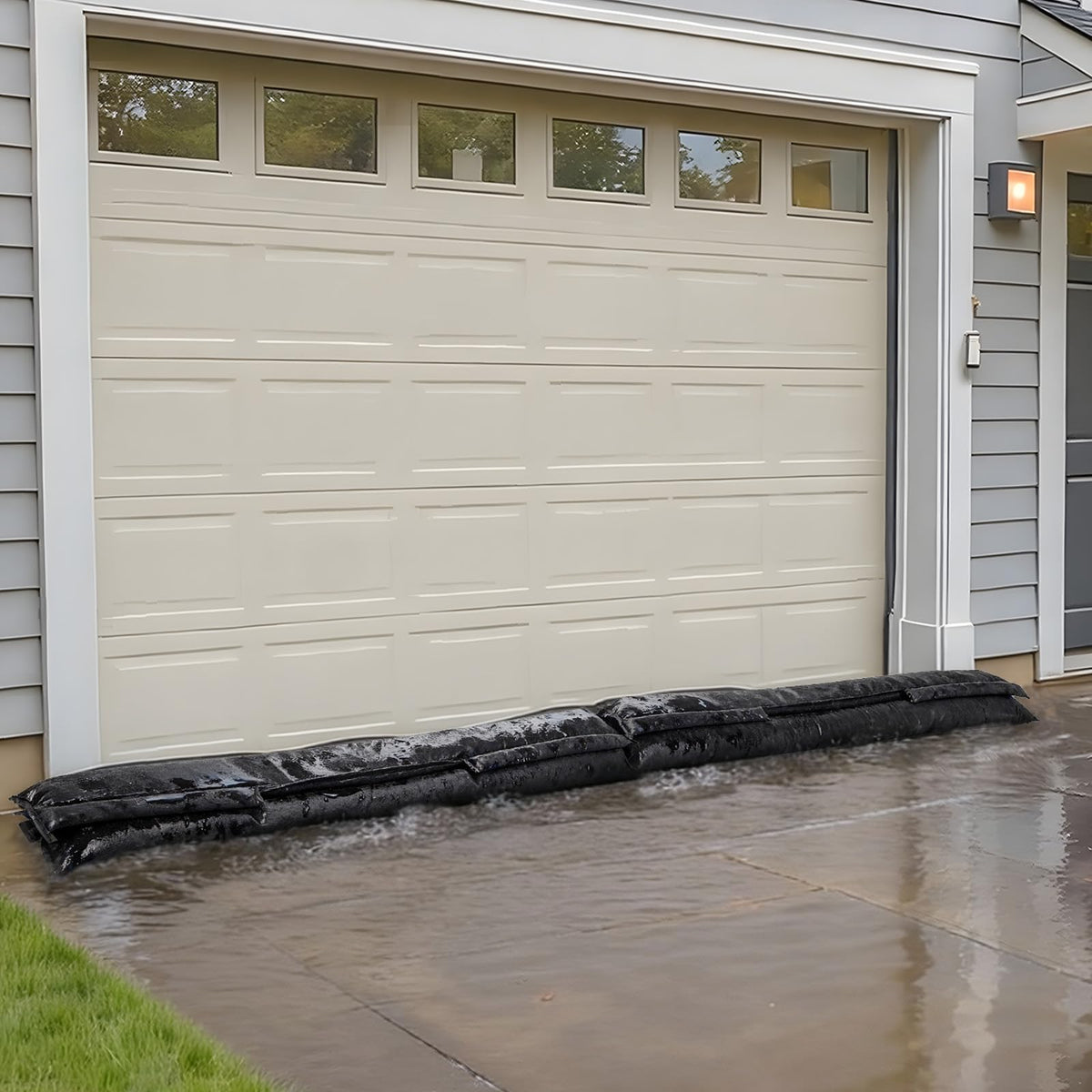 VEVOR Flood Barrier, 10-Pack, 5 × 0.7 ft Water-Activated Sandless Bags with Bucket
