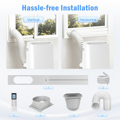 Portable Air Conditioner, 3-in-1 8500 BTU AC Unit with Fan & Dehumidifier – Quiet Cooling for Bedroom, Home Office up to 450 sq.ft, Includes Complete Window Mount Kit