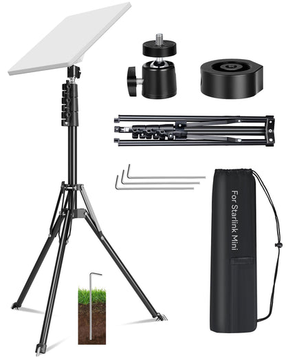 Starlink Mini Tripod Mount Kits, WindPro Wind-Resistant Design, Adjustable Height and Angle Tripod Mounting Kit with Starlink Mini Satellite for Camping and RV Travel