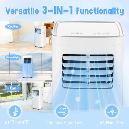 Portable Air Conditioner, 3-in-1 8500 BTU AC Unit with Fan & Dehumidifier – Quiet Cooling for Bedroom, Home Office up to 450 sq.ft, Includes Complete Window Mount Kit