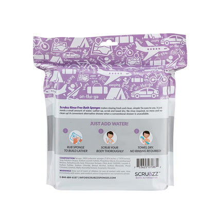 Scrubzz No-Rinse Bathing Wipes, 25 per Pack