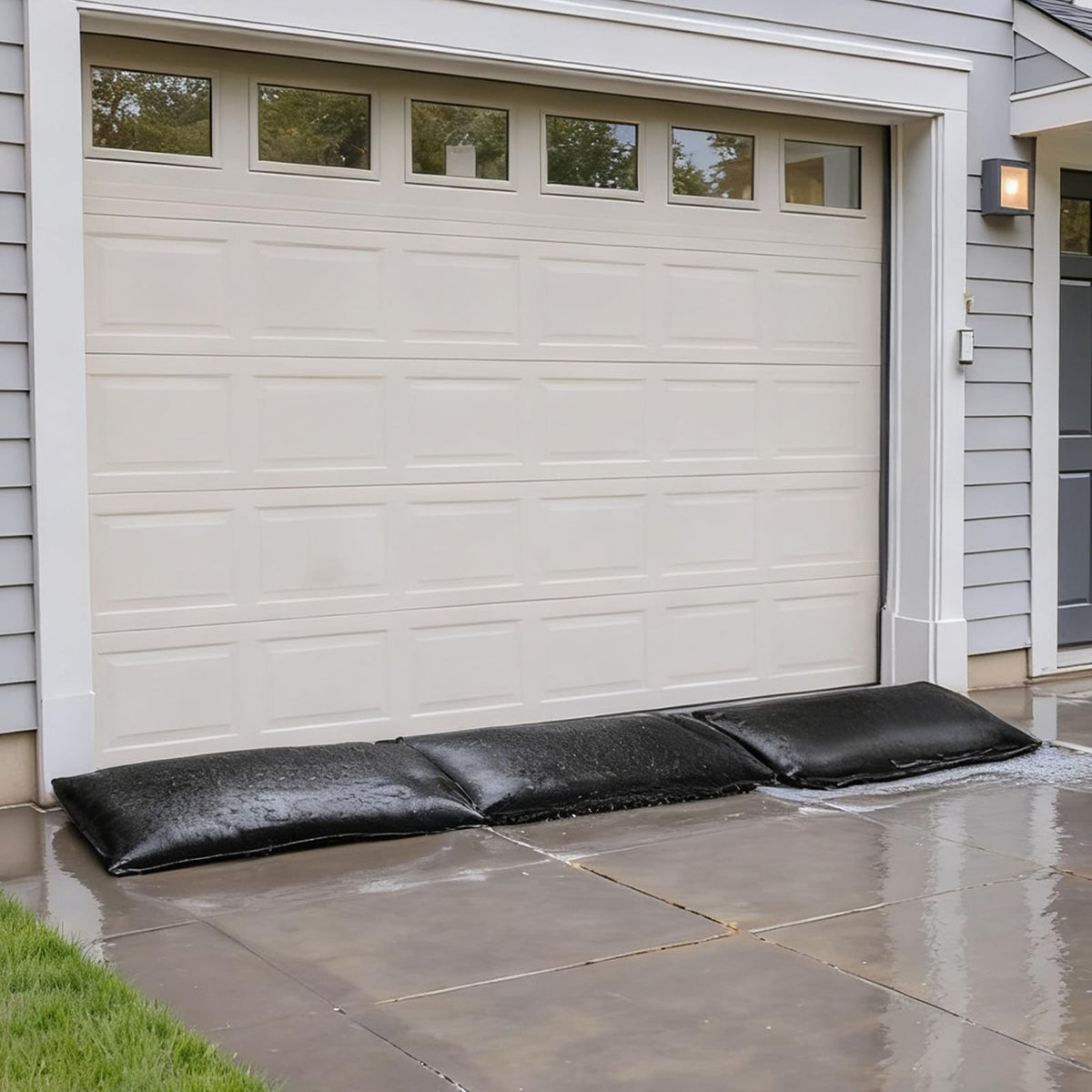VEVOR Flood Barrier, 10-Pack, 5 × 0.7 ft Water-Activated Sandless Bags with Bucket