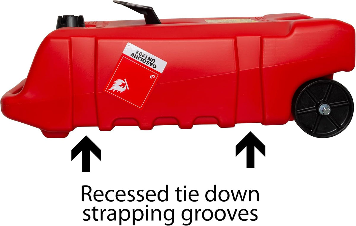 Scepter Duramax Flo ’N Go 14 Gallon Gas Caddy, 53 Liter Fuel Tank, Red