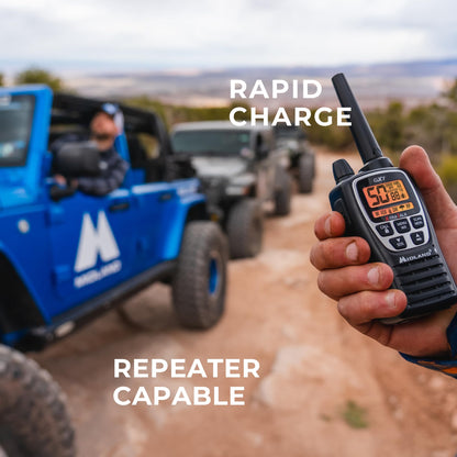 Midland GXT1000X3VP4 GMRS Two-Way Radio (50-Channel, Long Range, 142 Privacy Codes, SOS, NOAA, Rechargeable Nickle Battery, Black/Silver, 3-Pack)