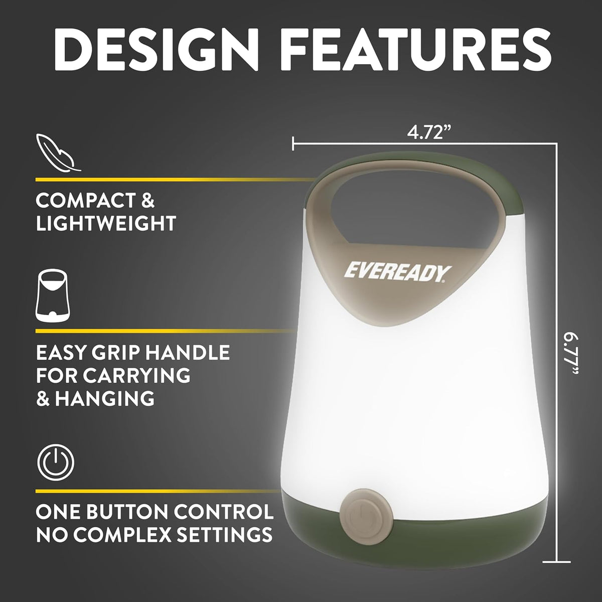 Eveready LED Camping Lantern X-250, 2-Pack, Water-Resistant, 100-Hour Runtime