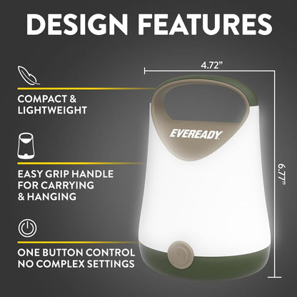 Eveready LED Camping Lantern X-250, 2-Pack, Water-Resistant, 100-Hour Runtime