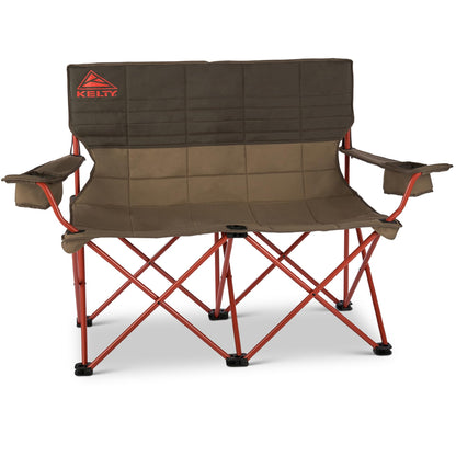Kelty Low Loveseat Oversized 2-Person Heavy Duty Folding Camp Chair, Double Seat for Soccer Games, Tailgating, Beach Days (Low Height/Dark Shadow)