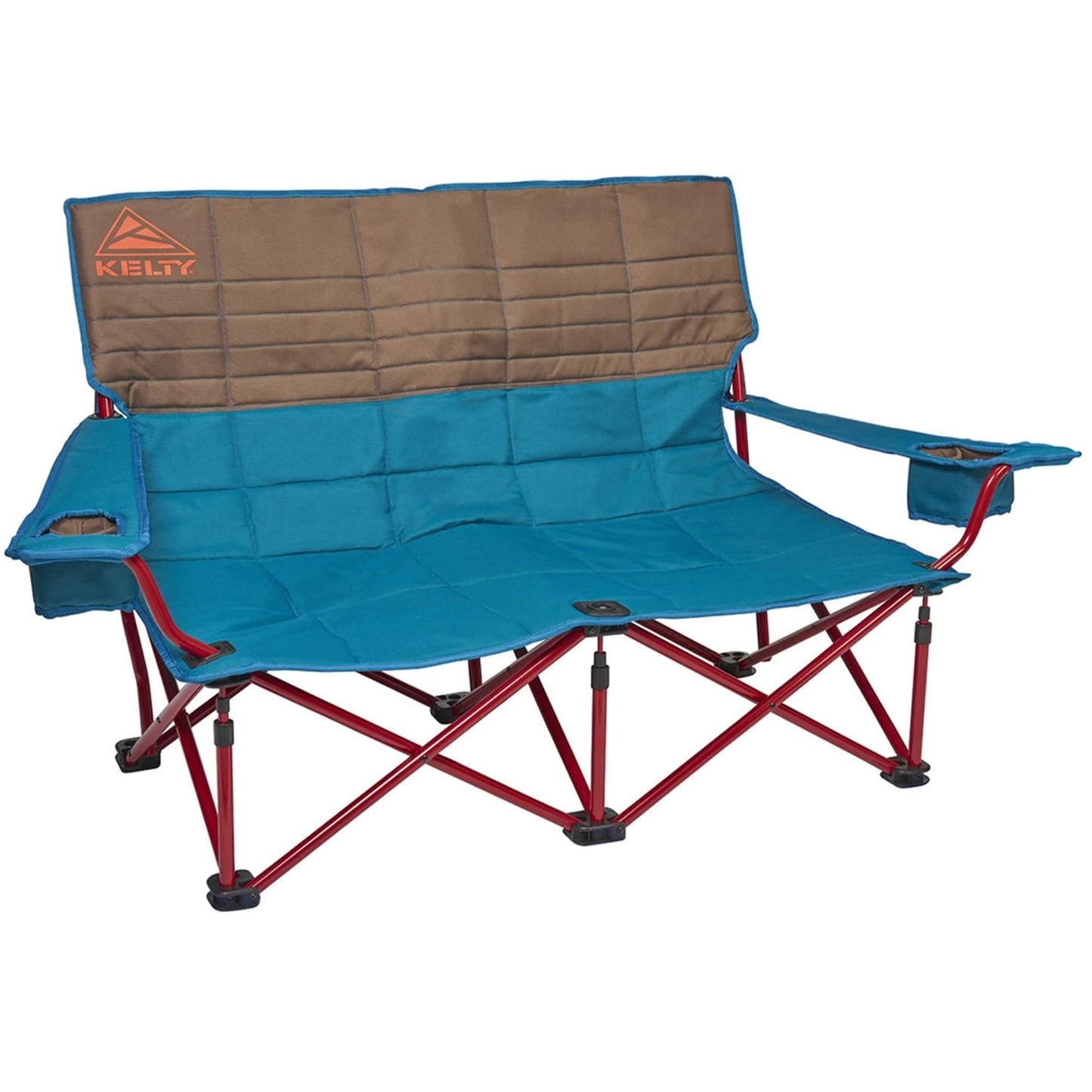 Kelty Low Loveseat Oversized 2-Person Heavy Duty Folding Camp Chair, Double Seat for Soccer Games, Tailgating, Beach Days (Low Height/Dark Shadow)