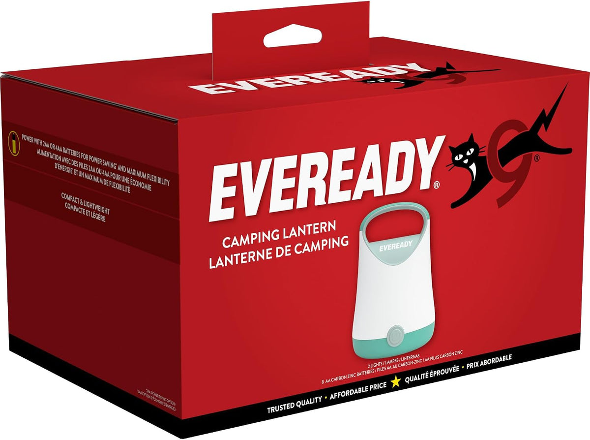 Eveready LED Camping Lantern X-250, 2-Pack, Water-Resistant, 100-Hour Runtime