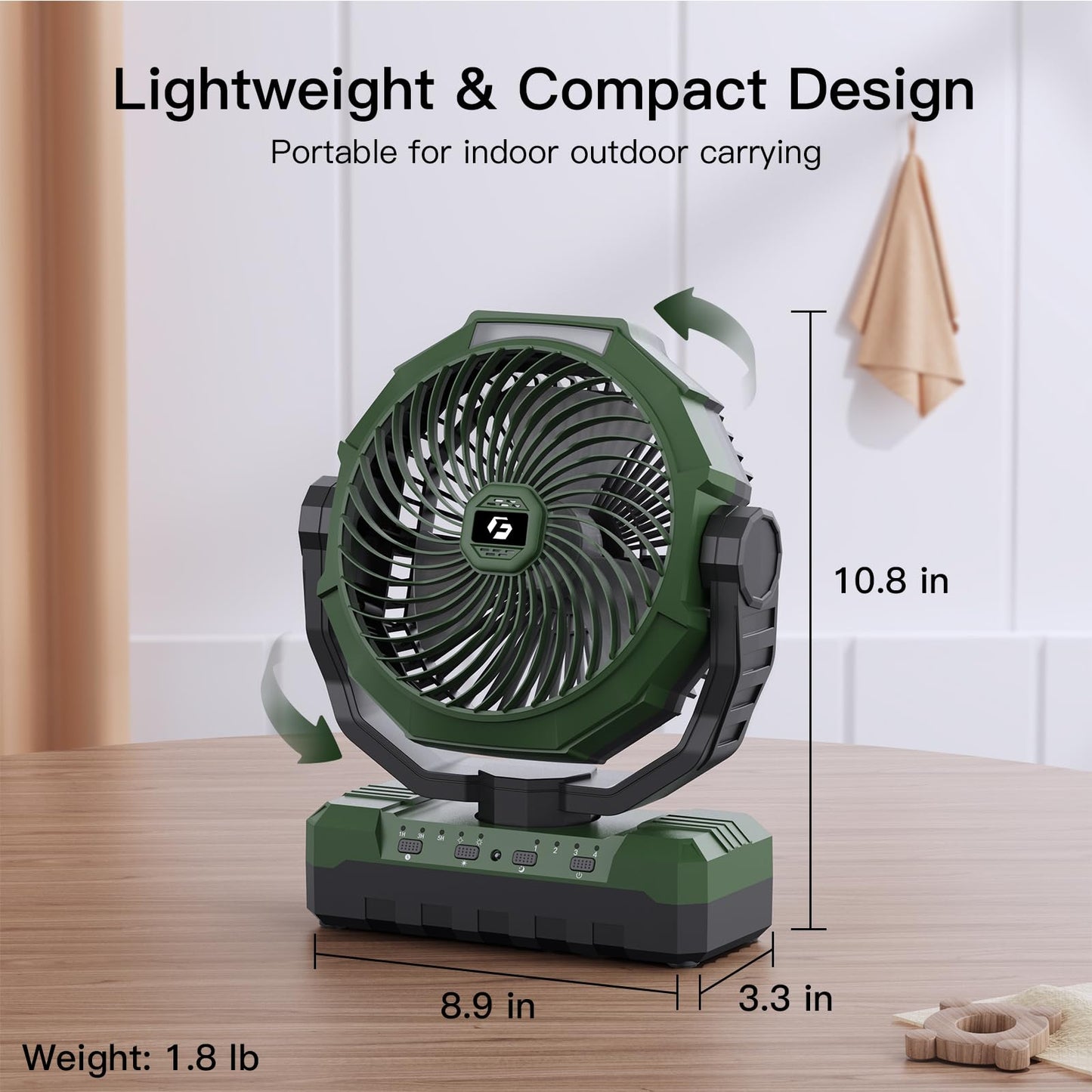 FRIZCOL 3-in-1 Camping Fan - Portable Fans Rechargeable - 24000mAh Battery Powered Fan with Light & Remote for Indoor, Outdoor, Tent, Travel, Fishing, Jobsite, Gifts for Men Dad Him - Orange