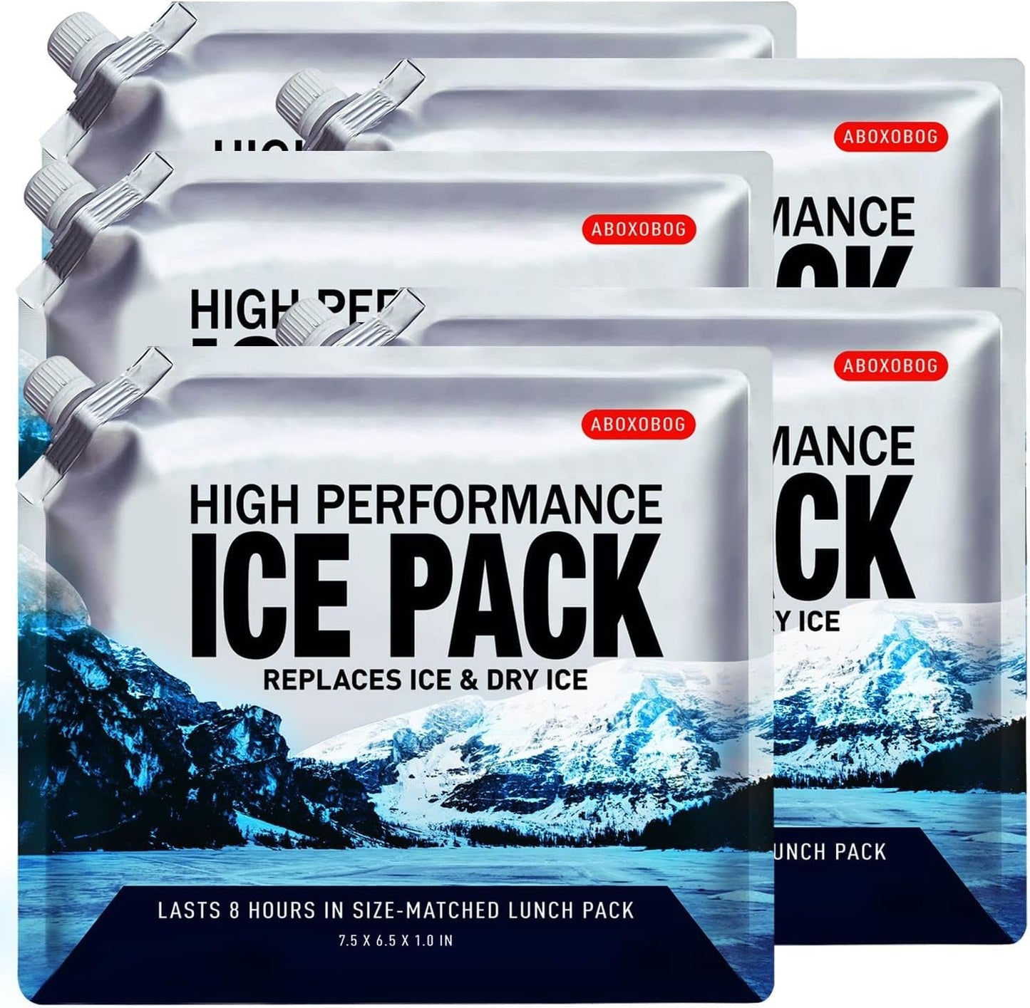 Reusable Ice Packs for Coolers Long Lasting Gel Freezer Packs for Lunch Bags Cooler Backpack Lunch Box for Camping & Picnics (9.8"x9.8"x4P)