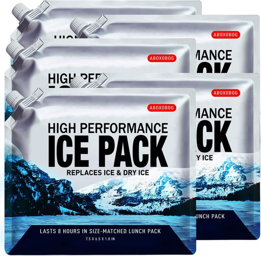 Reusable Ice Packs for Coolers Long Lasting Gel Freezer Packs for Lunch Bags Cooler Backpack Lunch Box for Camping & Picnics (9.8"x9.8"x4P)