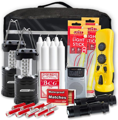 Emergency Zone Power Outage Emergency Kit - Items to Provide Light in Durable Nylon Pouch