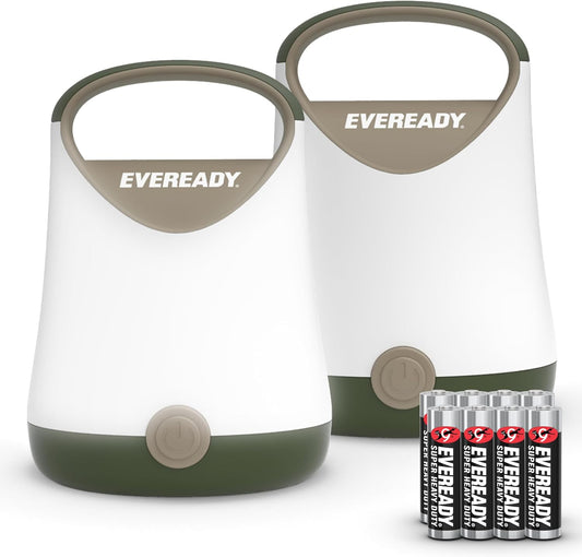 Eveready LED Camping Lantern X-250, 2-Pack, Water-Resistant, 100-Hour Runtime