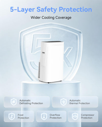 Portable Air Conditioner, 3-in-1 8500 BTU AC Unit with Fan & Dehumidifier – Quiet Cooling for Bedroom, Home Office up to 450 sq.ft, Includes Complete Window Mount Kit