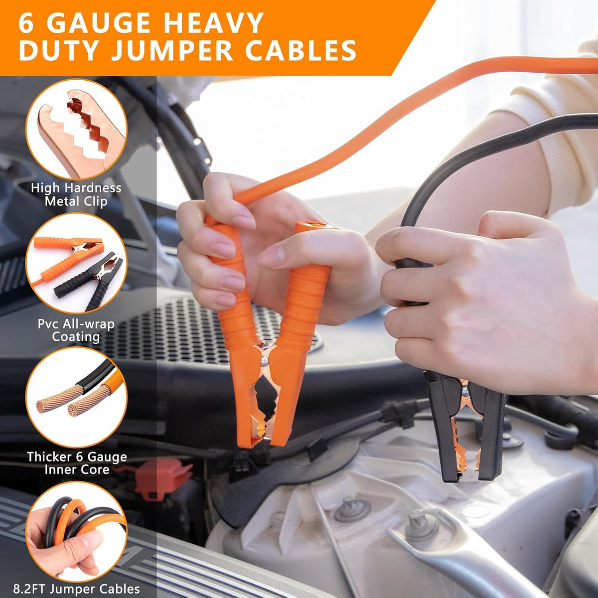 Car Emergency Kit with 12V Air Compressor, Jumper Cables, First Aid & Auto Tools