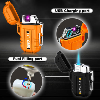 Laffizz Waterproof Outdoor Lighter, Dual Arc or Butane Torch