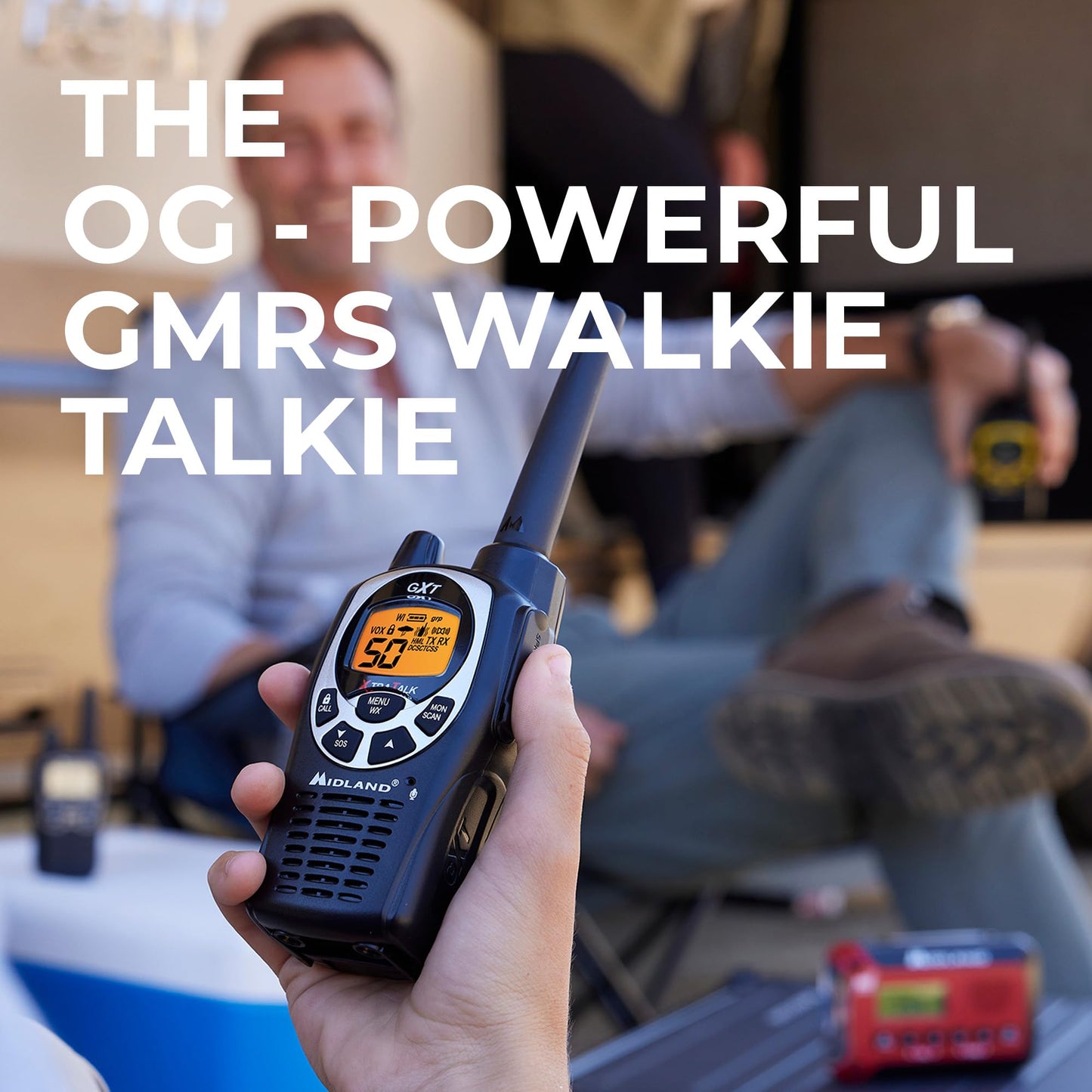 Midland GXT1000X3VP4 GMRS Two-Way Radio (50-Channel, Long Range, 142 Privacy Codes, SOS, NOAA, Rechargeable Nickle Battery, Black/Silver, 3-Pack)