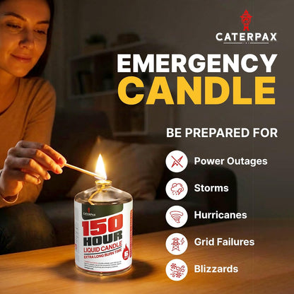 Emergency Candles 150 Hours, Liquid Paraffin Power Outage Candles - 4 Pack