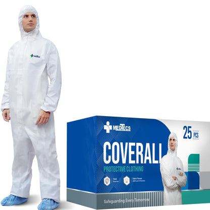 Medtecs Disposable Coverall Suits, Medical Protective PPE, 6 Sizes