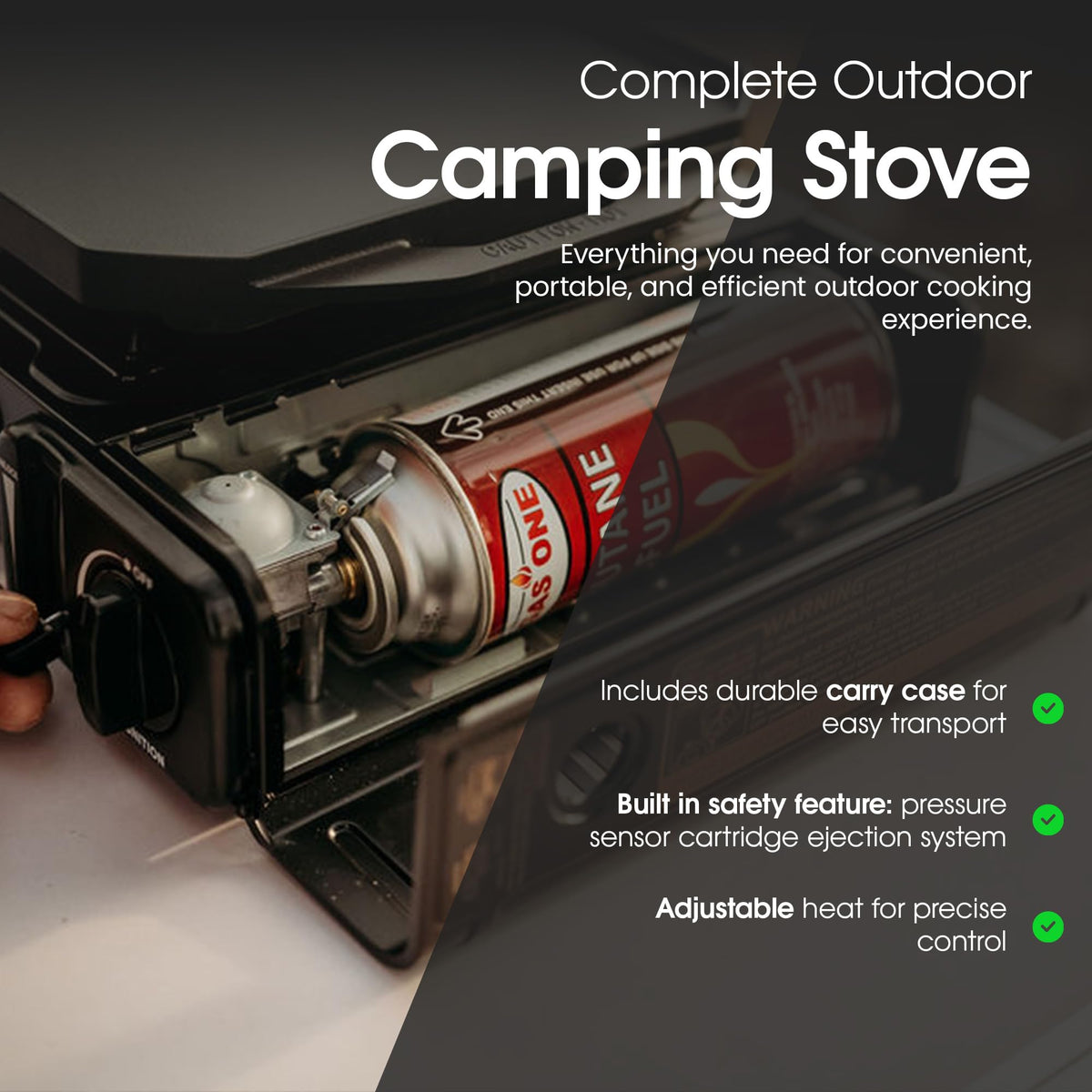 GasOne GS-3400P Dual-Fuel Propane/Butane Camping Stove with Carrying Case